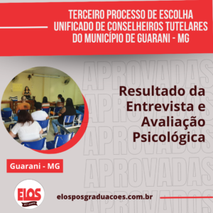 Resultado da Entrevista e Avaliação Psicológica das (os) candidatas (os) do 3º Processo de Escolha Unificado de Conselheiros Tutelares do Município de Guarani – MG